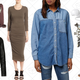 Marc Jacobs ‘Pike Place Double Percy’ Leather Crossbody Bag, $166 | Topshop Leather Biker Jacket, $241 | James Perse Cutout Midi Dress, $157 | Topshop ‘Elton’ Colorblock Denim Shirt, $43 | Clairsonic Mia Sonic Skin Cleansing System, $89 | Marchesa Mismatched Crystal Earrings, $36 | Joie ‘Avery’ Crisscross Block Heel Sandal, $195